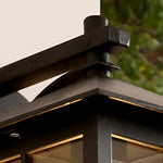 Antique Lantern Shaped Glass Waterproof Black Modern Wall Sconce Lighting - Lamp Outdoor