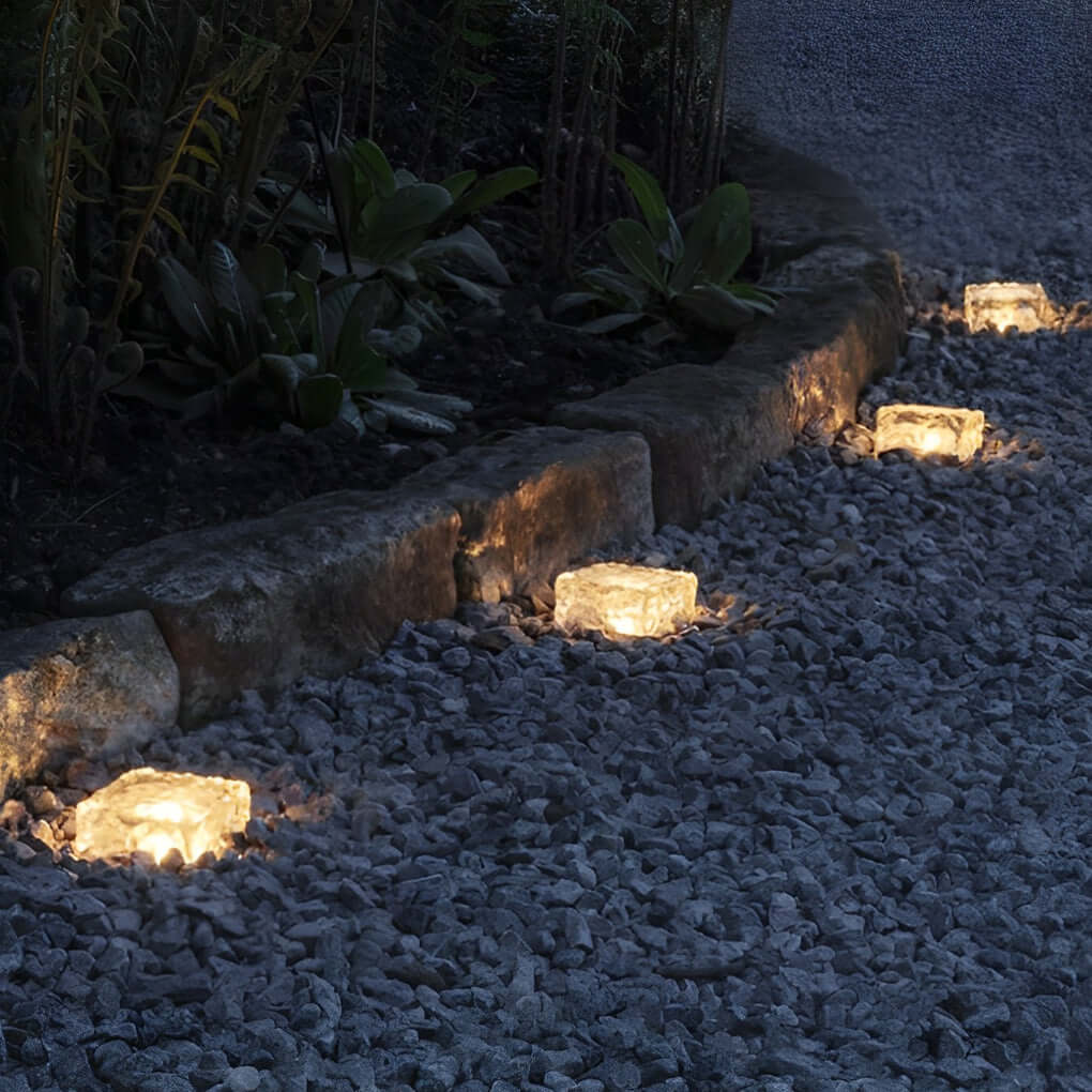 2V Mount-Free Ice Cube Lights Colorful Modern Smart Solar Outdoor Step Lighting - Lamp Outdoor