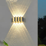 Black & Gold Aluminum LED Outdoor Up Down Wall Light - Lamp Outdoor