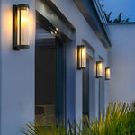 Creative Glass Waterproof LED Black Modern Solar Wall Lamp Exterior Lights - Lamp Outdoor
