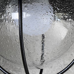 Nautical Black 1-Light Metal Cage Seeded Glass Outdoor Wall Light - Lamp Outdoor