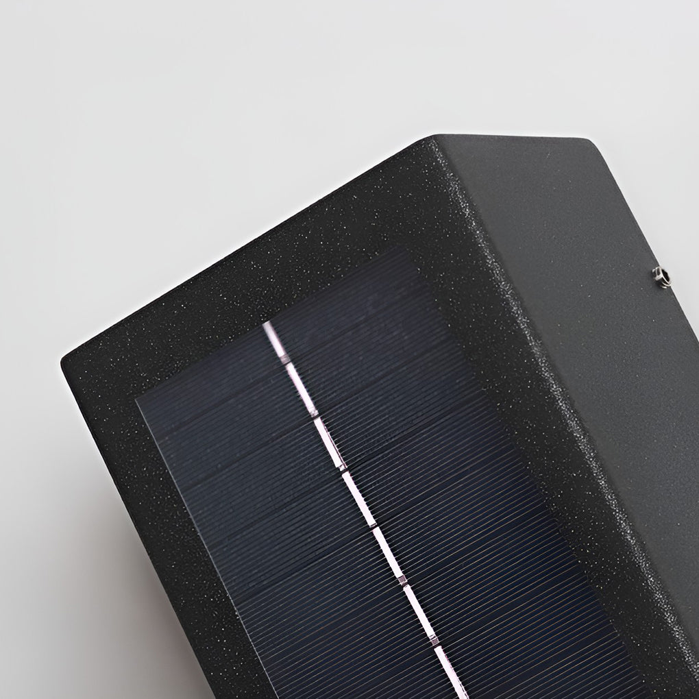 Rectangular Waterproof Up and Down Lights LED Solar Modern Wall Sconce Lighting - Lamp Outdoor