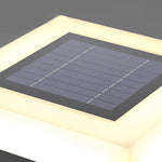 Minimalist Square Waterproof LED Black Modern Solar Post Caps Lights - Lamp Outdoor