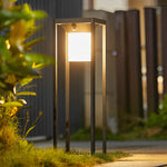 Adjustable Brightness LED Solar Path Lights Outdoor Black Modern Lawn Lamp - Lamp Outdoor