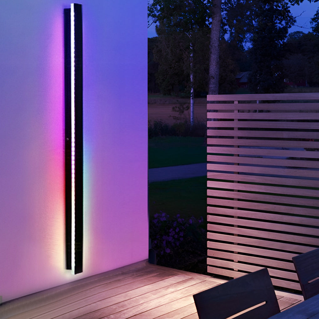 Black Long LED RGB Linear Lights Outdoor Waterproof Wall Lighting - Lamp Outdoor