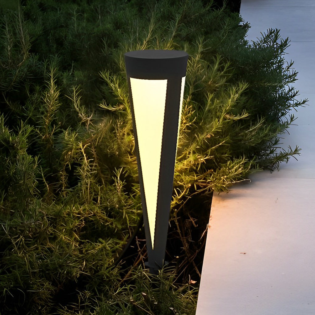 Round Gray Solar Outdoor Light Waterproof LED Lawn Lamp - Lamp Outdoor