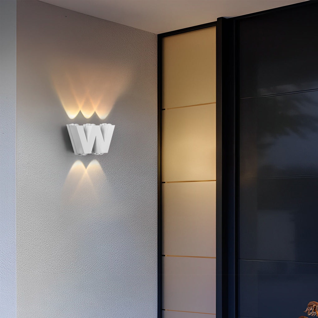 N/V/W Letters Creative Waterproof Modern LED Outdoor Wall Sconce Lighting - Lamp Outdoor