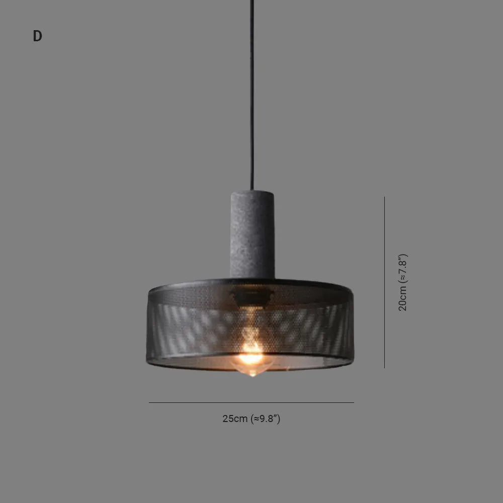 Xenith Industrial Cylindrical Pendant Light, Cement/Metal - Lamp Outdoor