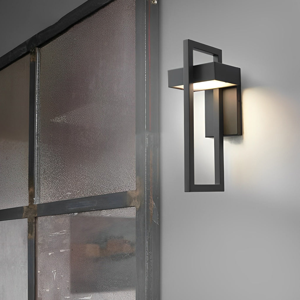 Rectangular Minimalist LED Waterproof Black Modern Outdoor Wall Lamp - Lamp Outdoor