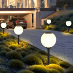 Adjustable Brightness LED Solar Pathway Lights Round Ball Design - Lamp Outdoor
