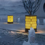 Grid-Designed LED Black Outdoor Lawn Lamp Modern Waterproof Landscape Bollard Lights - Lamp Outdoor