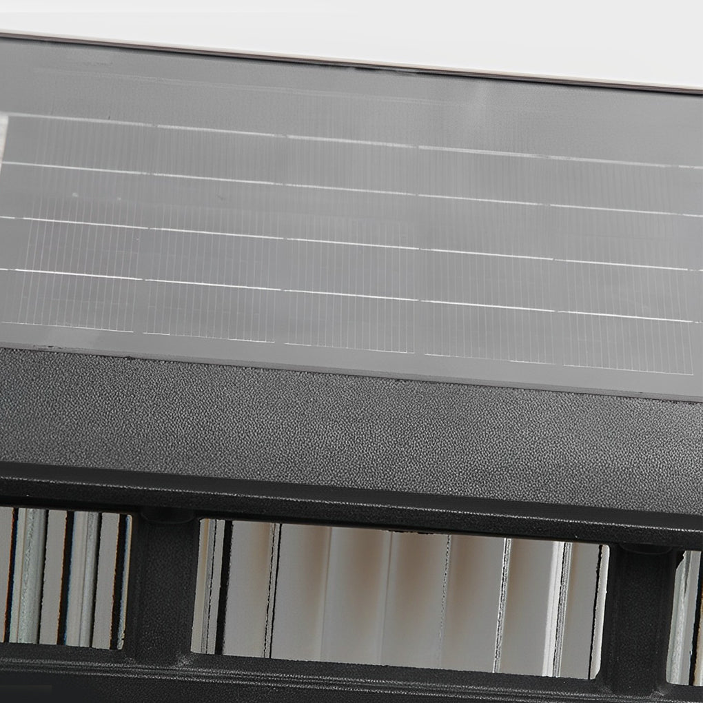 Retro Glass LED Waterproof Matte Black Modern Solar Fence Post Lights - Lamp Outdoor