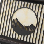 Retro Mountain Scenery LED Waterproof Black Modern Solar Pillar Lamp - Lamp Outdoor