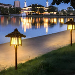 Branch Pattern Bamboo Style Lantern Versatile Outdoor Hanging and Post Light - Lamp Outdoor