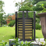Black Industrial LED Outdoor Pathway Lantern - Building-Inspired Cuboid Design - Lamp Outdoor