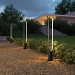 Modern Long Linear LED Solar Pathway Lights in Black Aluminum, Waterproof - Lamp Outdoor