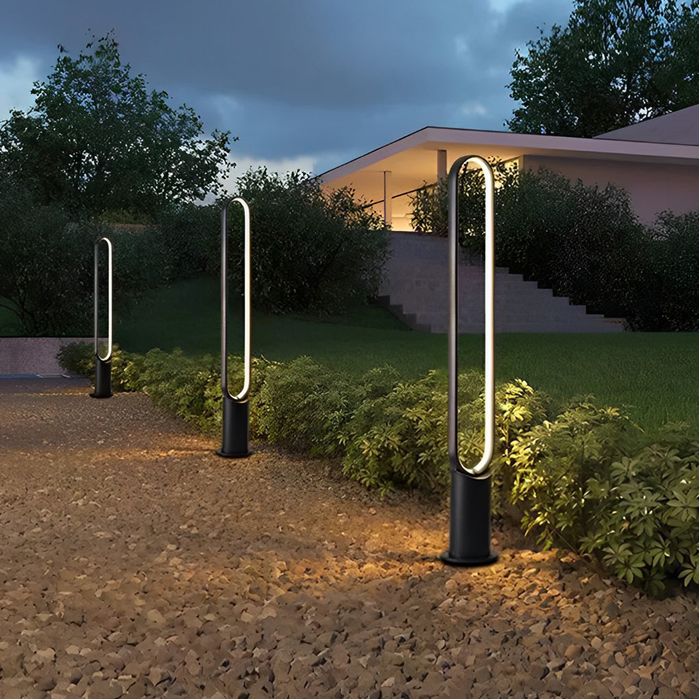 Modern Long Linear LED Solar Pathway Lights in Black Aluminum, Waterproof - Lamp Outdoor