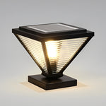 Simple Geometric Shape Waterproof Black Modern Solar Fence Post Lights - Lamp Outdoor