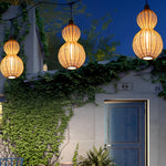 Woven Rattan Gourd Hanging Lamp Outdoor Pendant Light for Patio - Lamp Outdoor