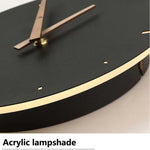 Glint Modern Clock Round Wall Lamp, Gold/Black - Lamp Outdoor