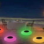 Enchanting RGB Solar Powered Pool Lights Waterproof Outdoor LED Round Lamps - Lamp Outdoor