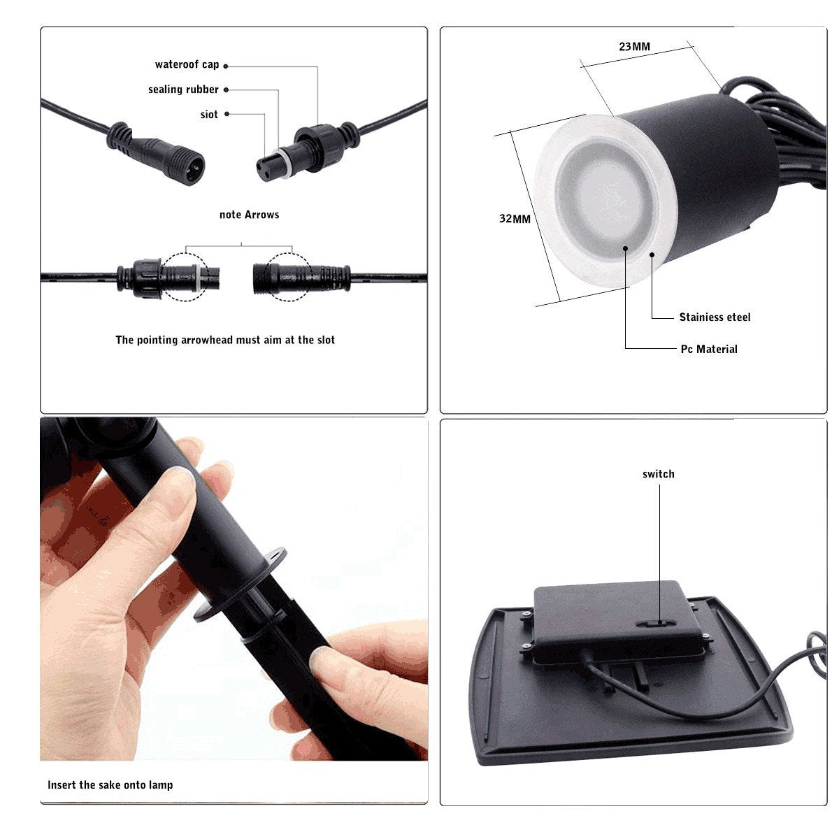 Eco-Friendly Radiance 8-Piece LED Solar Step Inground Lighting Set for Outdoor - Lamp Outdoor