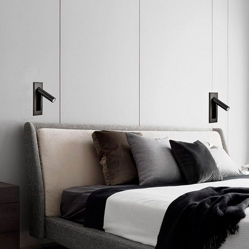 Arisha Modern Rotatable Bedside Sconce, Cylindrical/Square - Lamp Outdoor
