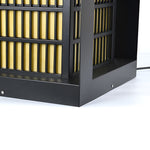 Black Industrial LED Outdoor Pathway Lantern - Building-Inspired Cuboid Design - Lamp Outdoor