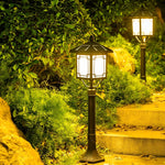 Ancient House Style Solar LED Post Light with 3-Step Dimming Durable Outdoor Lamp - Lamp Outdoor