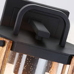Lantern Shaped Waterproof Glass Black Industrial Outdoor Wall Sconce Lighting - Lamp Outdoor