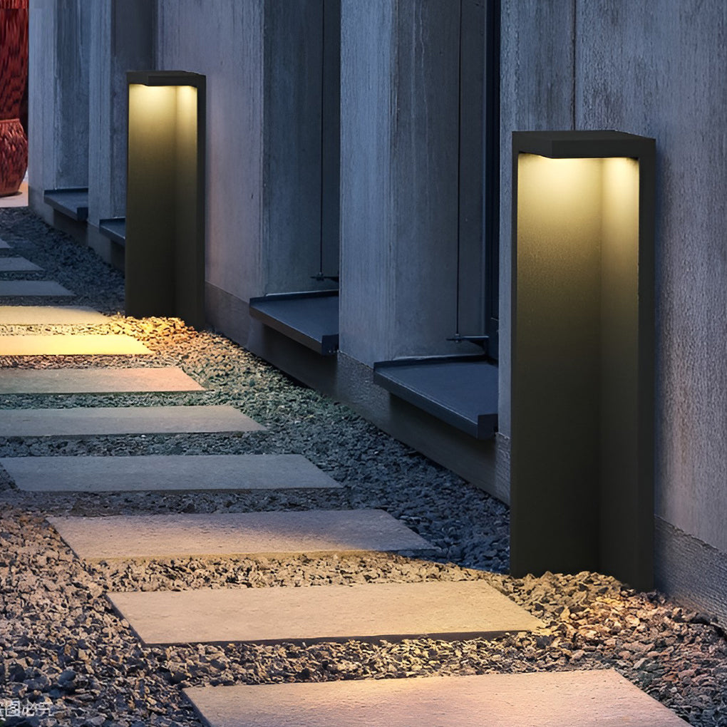 Half-Cut Rectangular Fixture Modern Outdoor Path Light in Gray, LED 4.5W, IP54 Waterproof - Lamp Outdoor