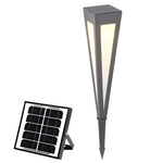 Adjustable RGB Solar LED Pathway Light Square Top & Conical Base Outdoor Lawn Lighting - Lamp Outdoor