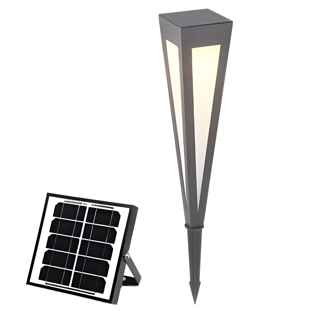 Adjustable RGB Solar LED Pathway Light Square Top & Conical Base Outdoor Lawn Lighting - Lamp Outdoor