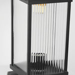 Retro Glass LED Waterproof Matte Black Modern Solar Fence Post Lights - Lamp Outdoor