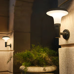 Round Flower LED Waterproof Black Modern Solar Wall Lamp Wall Sconces Lighting - Lamp Outdoor