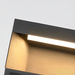 Square LED Hardwired/Solar Outdoor Pier Mount Lantern Post Light Black - Lamp Outdoor