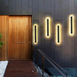 Waterproof Long Linear LED Wall Lamp Outdoor Wall Lights Black Porch Lights - Lamp Outdoor
