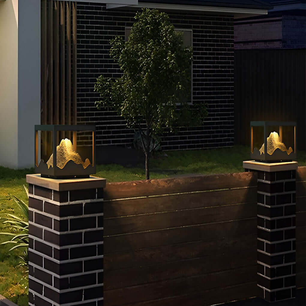 Outdoor Solar Waterproof Mountain Landscape Decorative Lighting Column Light - Lamp Outdoor