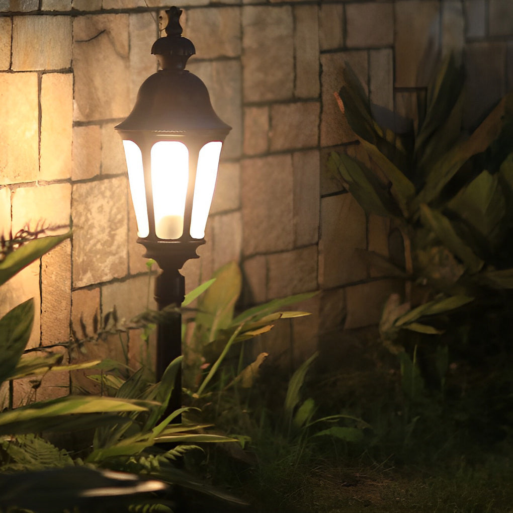Elegant European-Style Black LED Outdoor Pathway Lamp Post - Lamp Outdoor