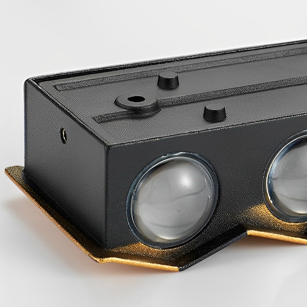 Black & Gold Aluminum LED Outdoor Up Down Wall Light - Lamp Outdoor