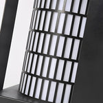 Four-Panel Cylinder Lantern LED Black Waterproof Outdoor Light with Lattice Pattern - Lamp Outdoor