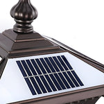 Vintage Striped Glass LED Waterproof Black Retro Solar Wall Lights - Lamp Outdoor