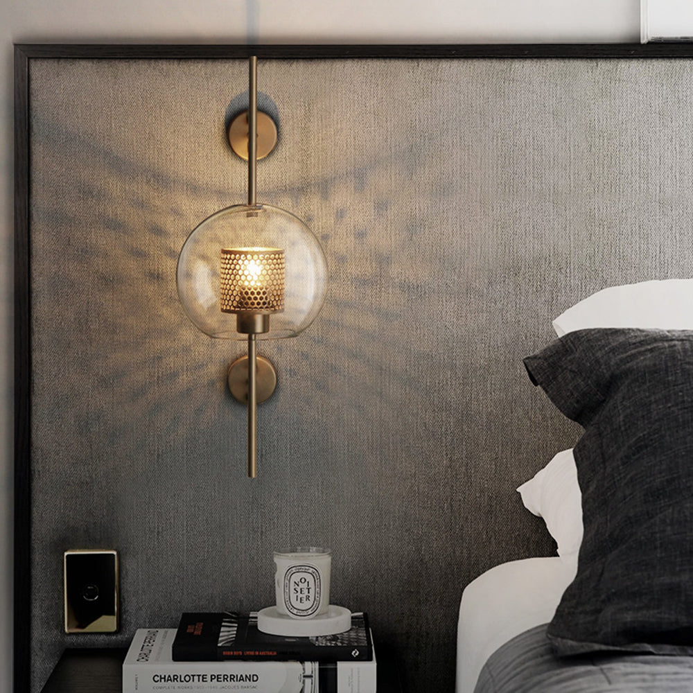 Kiri Industrial Classy Global Clear Glass Wall Lamp - Lamp Outdoor