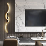 Lumor Modern Linear Wave Bedroom Wall Lamp, Black/Gold - Lamp Outdoor