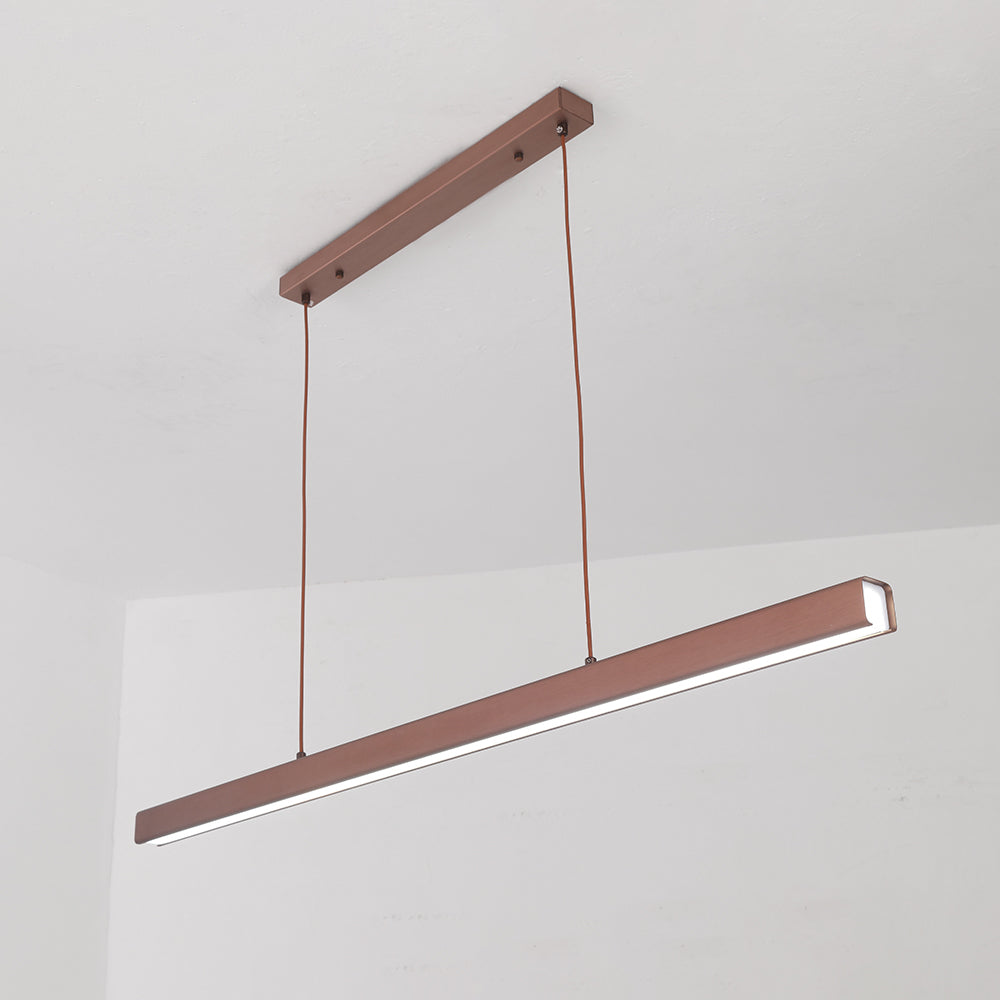 Thala Modern Linear Metal LED Pendant Light Black/Brown - Lamp Outdoor