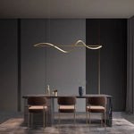 Zelin Pendant Light Wave Minimalist Designer, Metal, Brass/Black - Lamp Outdoor