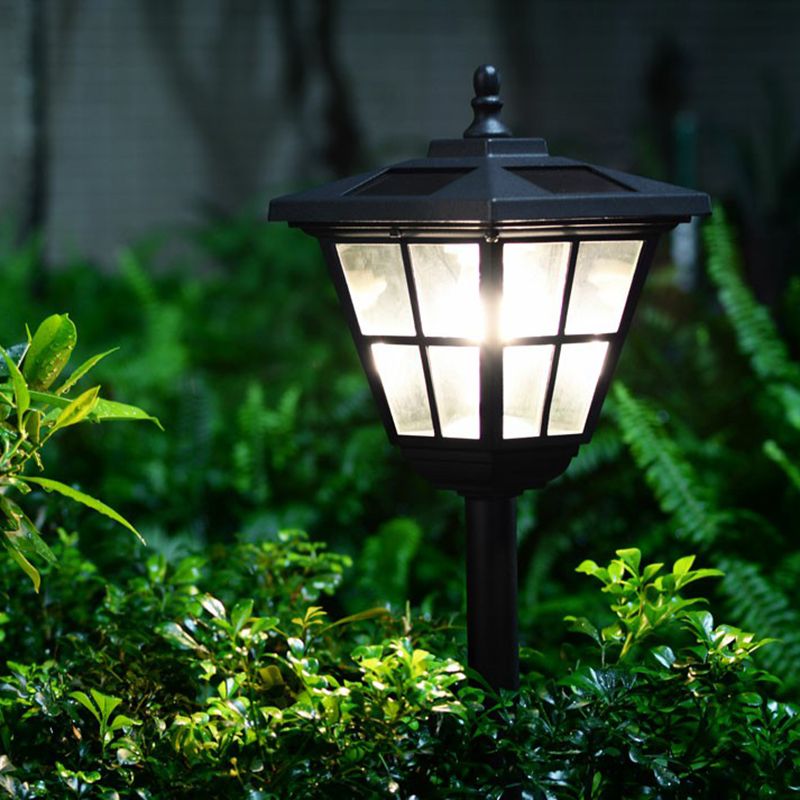 Ray Modern Lantern Shaped Metal Solar Outdoor Bollard Light - Lamp Outdoor