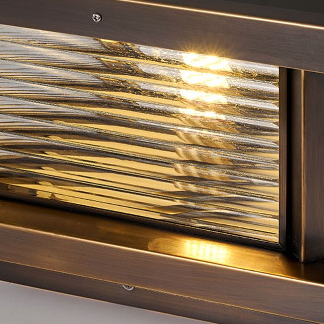 Ray Modern Rectangular Metal Outdoor Solar Lamp Brass Bronze - Lamp Outdoor