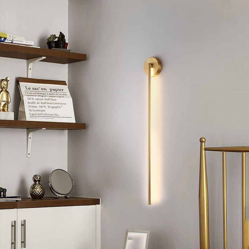 Fauro Modern Linear Metal&Silica Gel Wall Mount Lamps, Gold - Lamp Outdoor