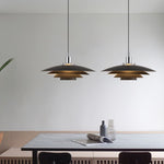 Nylo Contemporary Minimalist Frisbee Shaped Metal Pendant Light - Lamp Outdoor